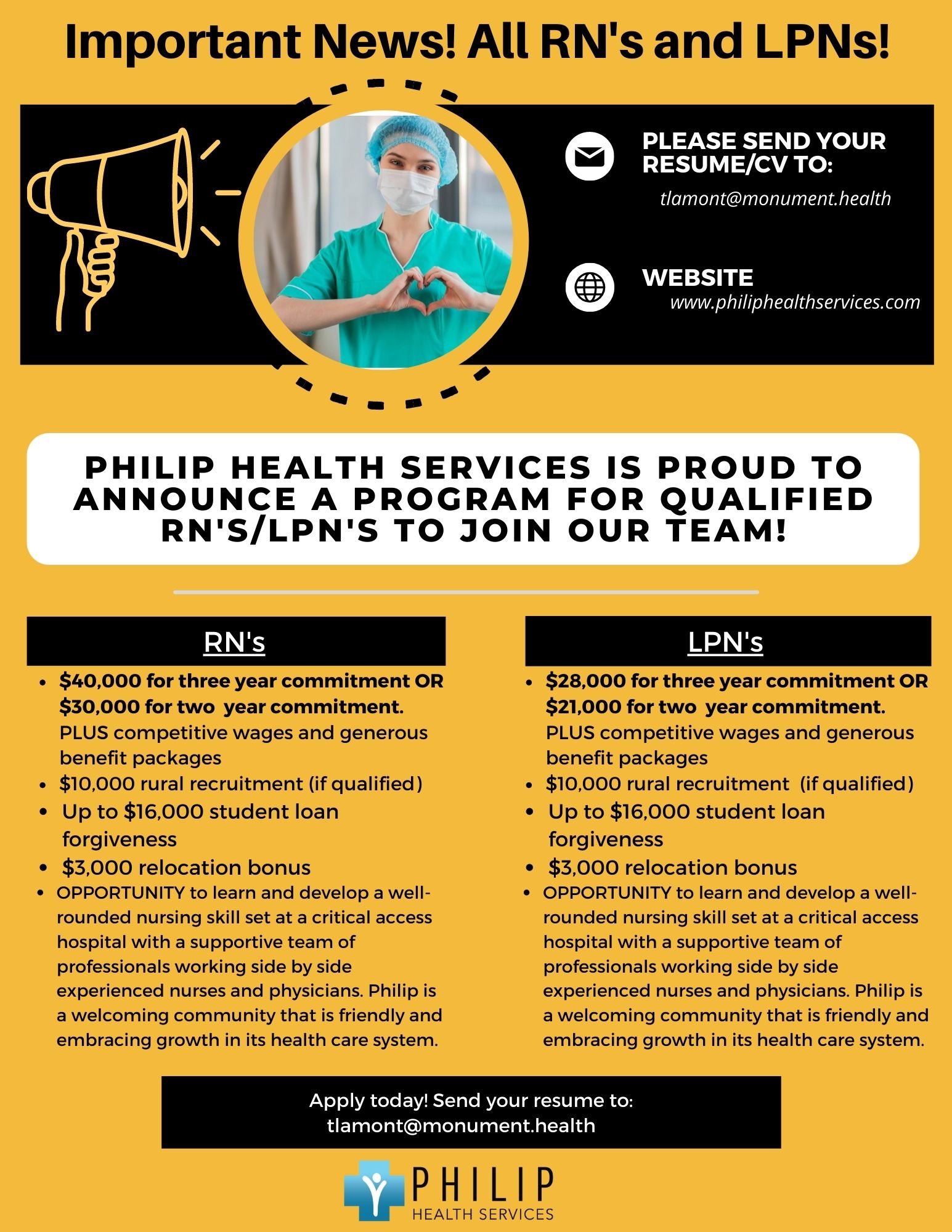 RN’s & LPN’s… NOW is the time to join the PHS team!